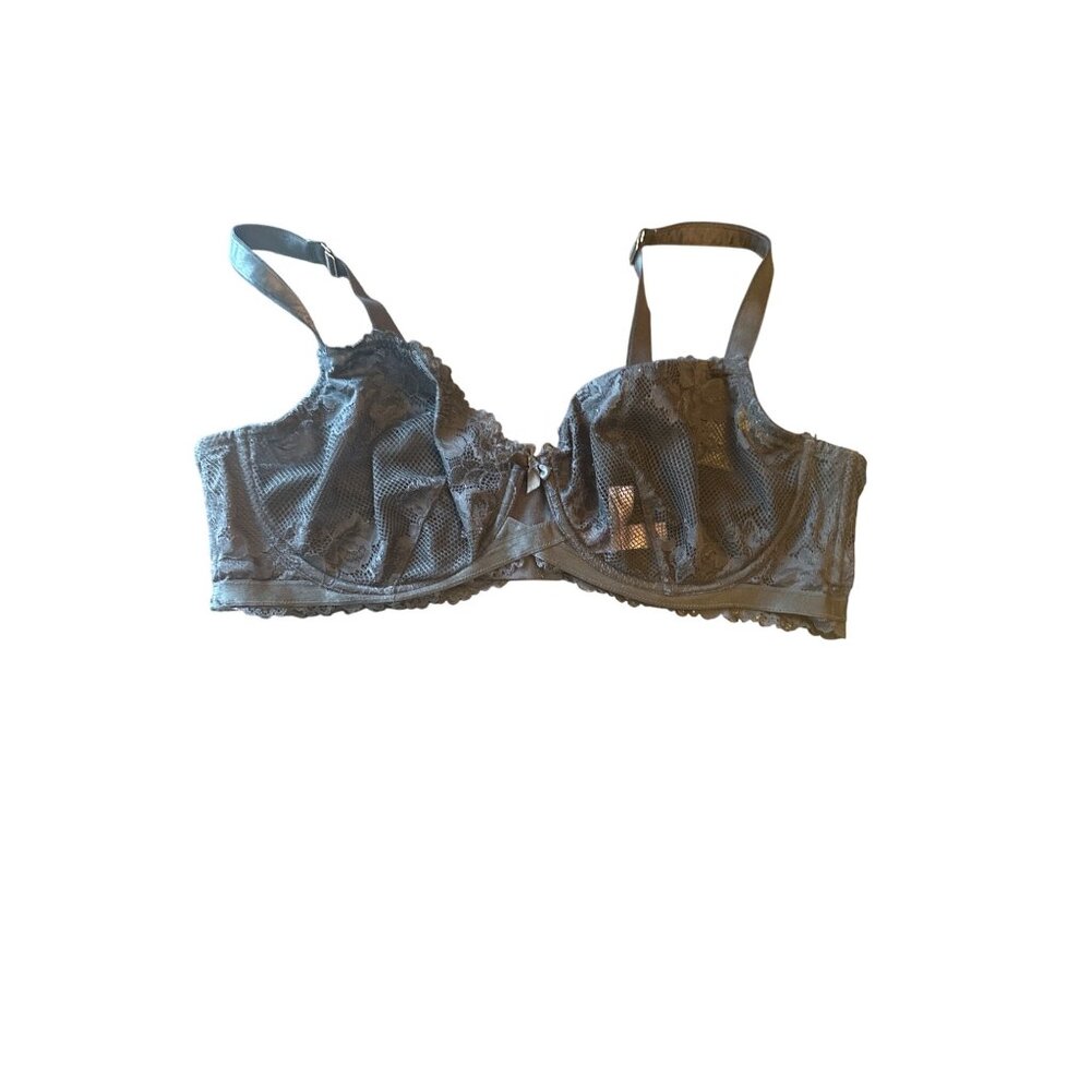 Savage X Fenty Black Lace Mesh Underwire Bra 44D Sexy Whimsygoth‎ Romantic